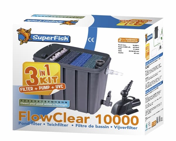 Superfish Flow Kit 10.000 met 11 Watt UVC en 5.000 L/H Pomp - Koi Center Shop